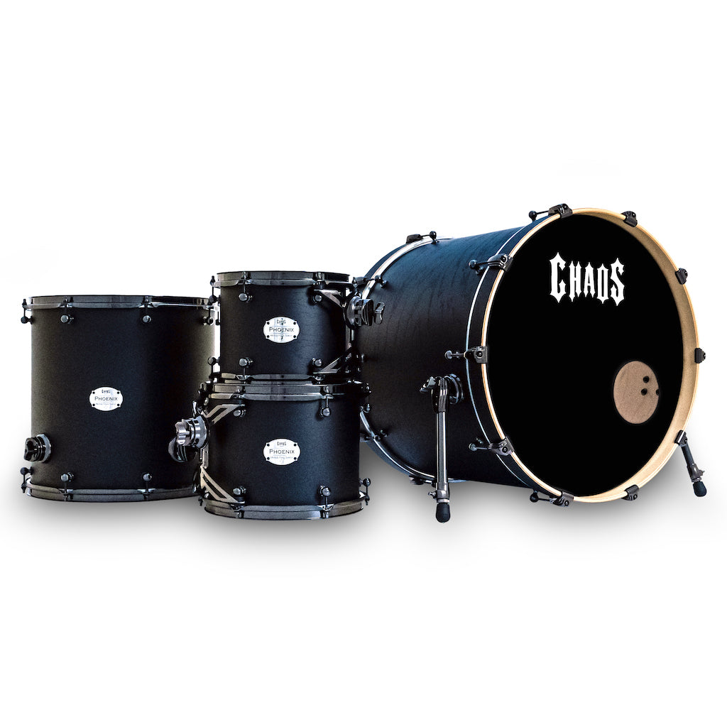 Chaos Phoenix II Maple & Oak Drum Kit - Satin Black