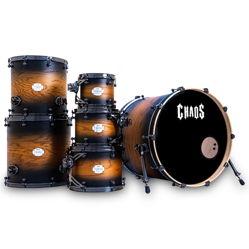 Chaos Phoenix II Maple & Oak Drum Kit - Orange Burst