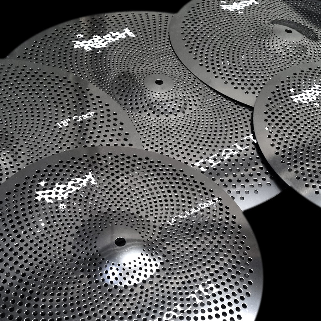 Rech Stealth Black 5 Piece Low Volume Cymbal Pack Set + FREE Bag