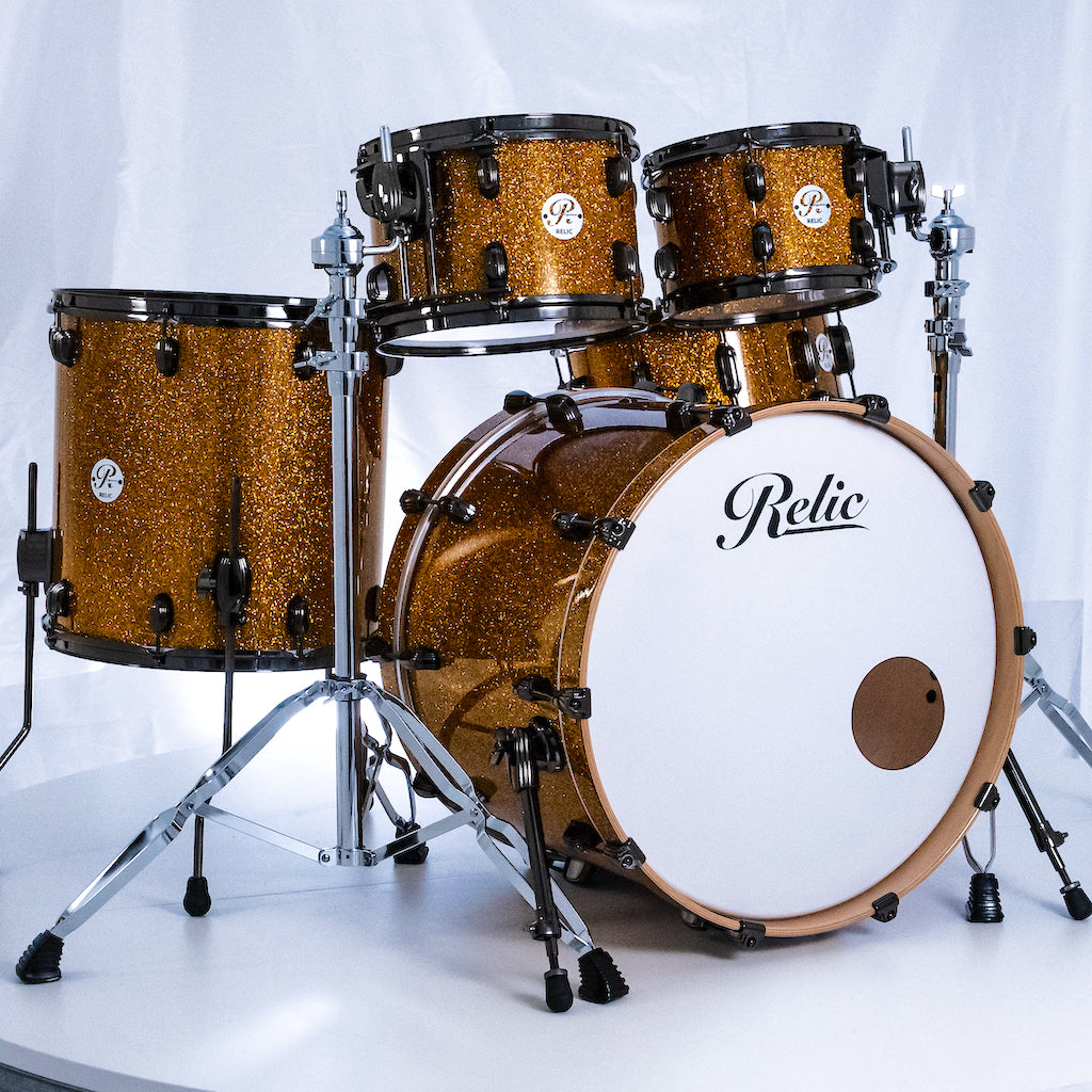 Relic Signature Beech Drum Kit - Gold Sparkle