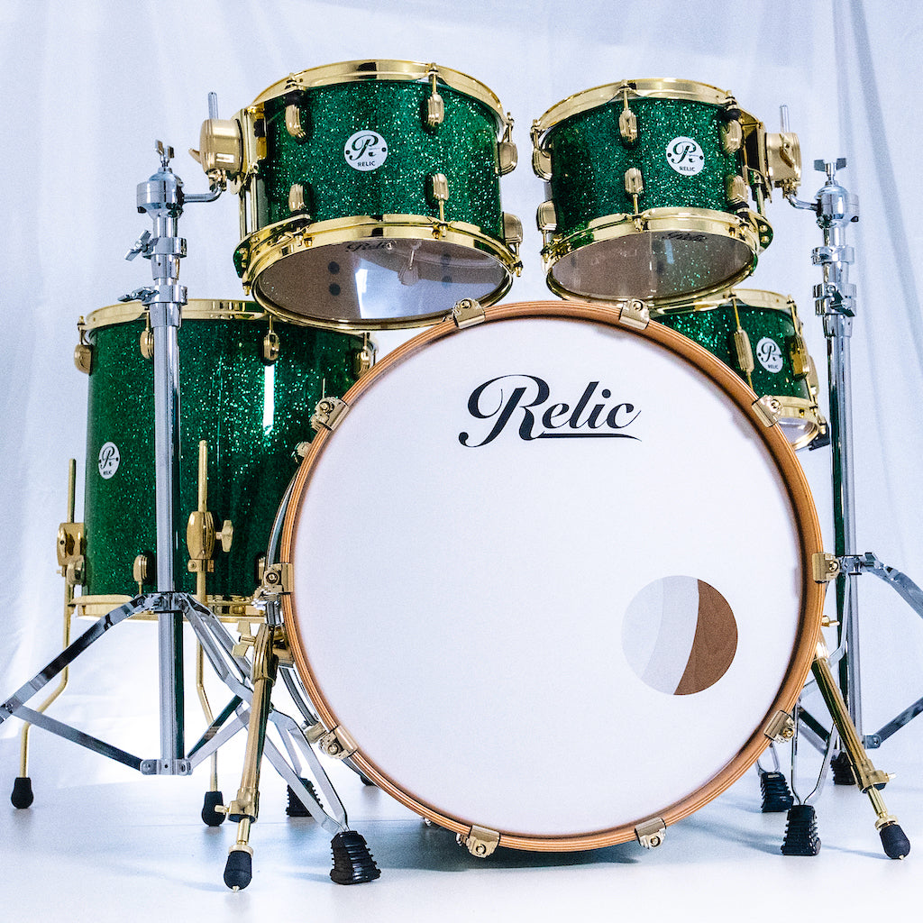 Relic Signature Beech Drum Kit - Green Sparkle