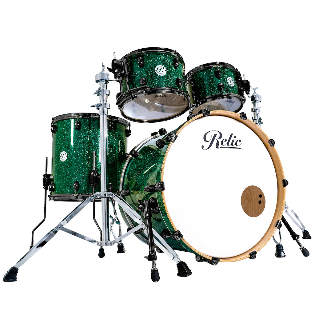 Relic Signature Beech Drum Kit - Green Sparkle