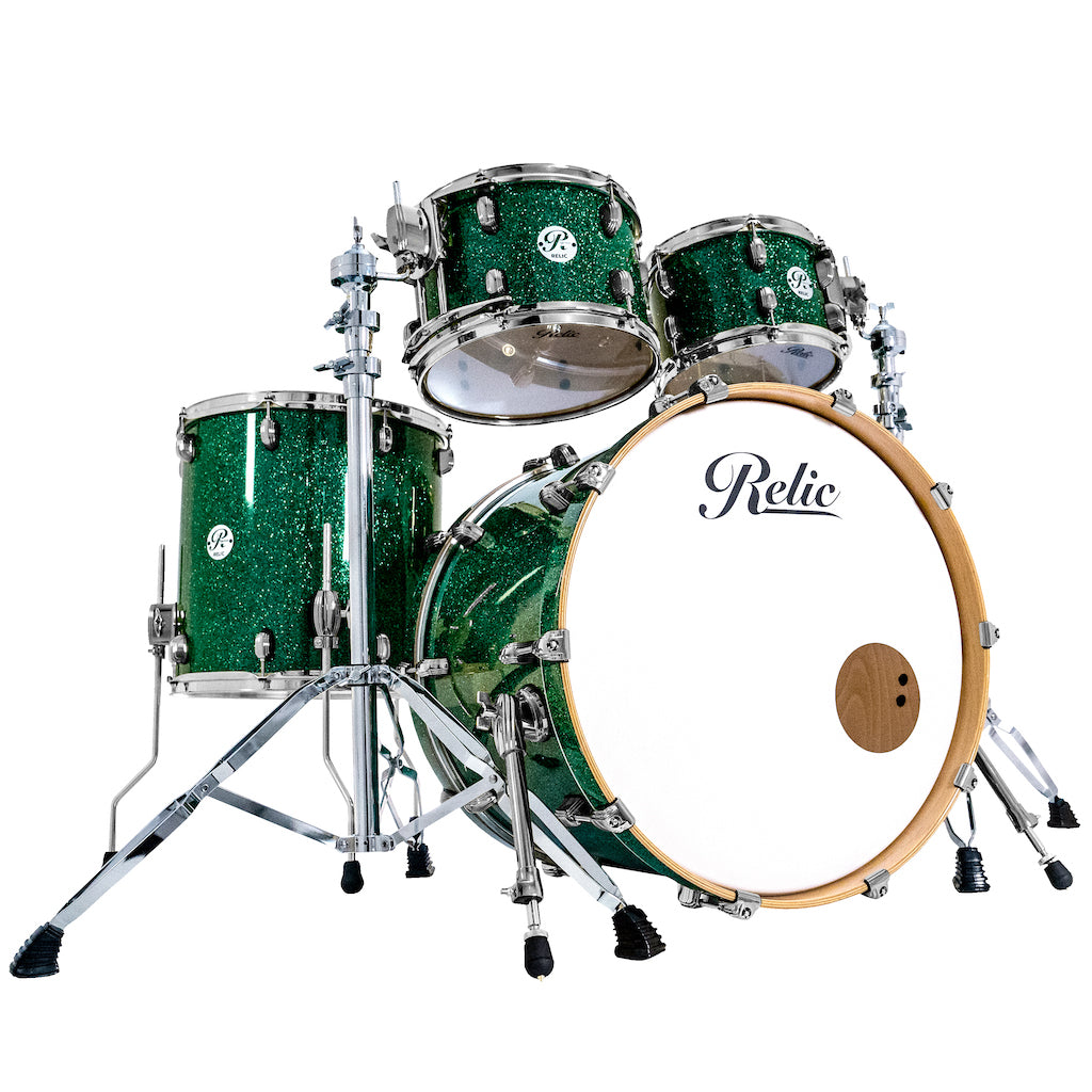 Relic Signature Beech Drum Kit - Green Sparkle