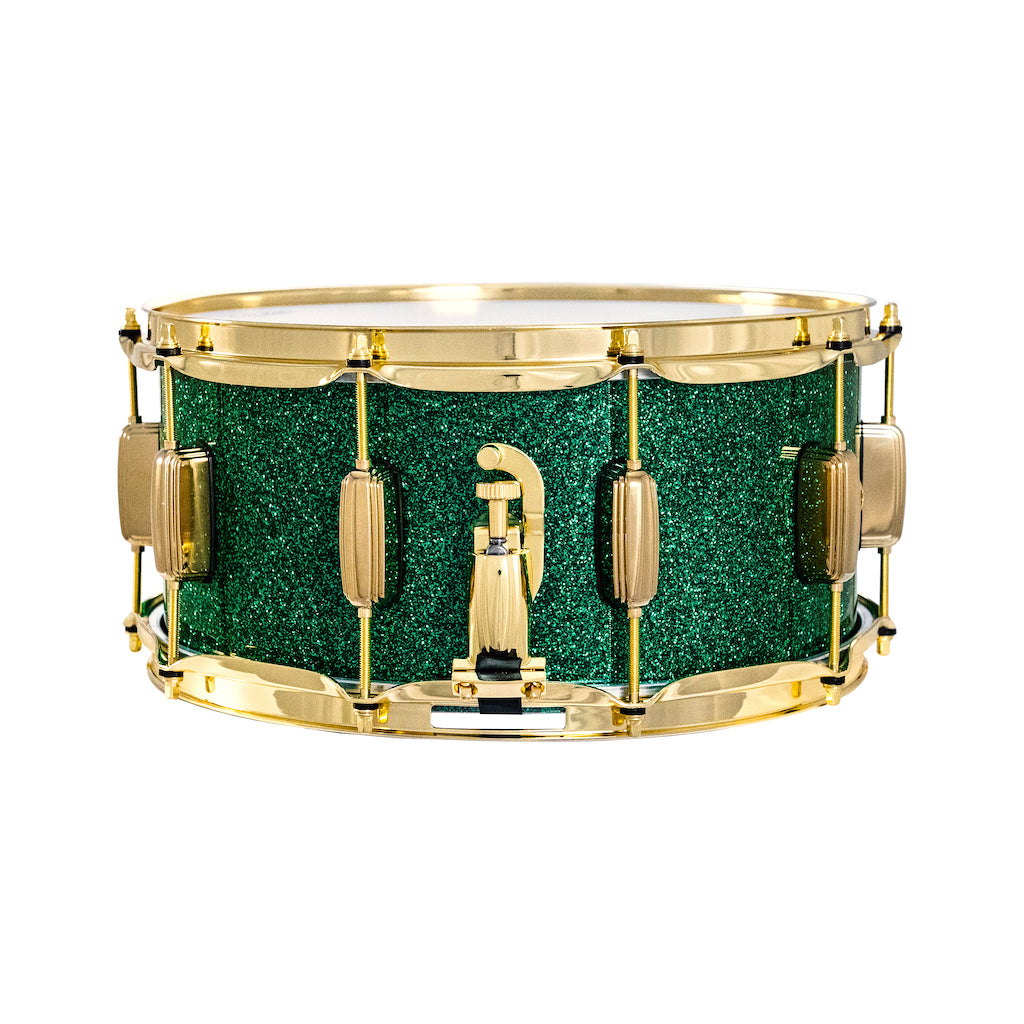 Relic Signature Beech 14x6.5 Snare Drum - Green Sparkle