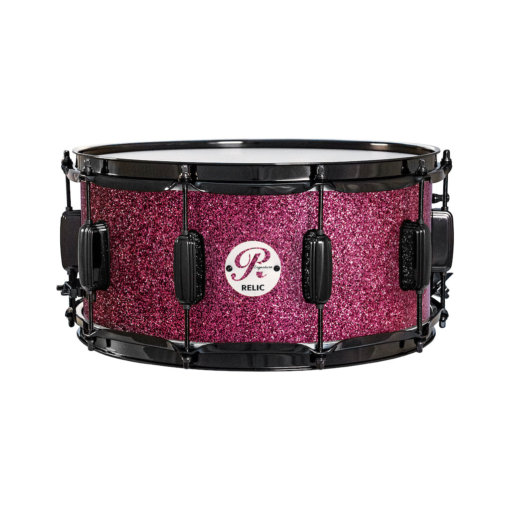 Relic Signature Beech 14x6.5 Snare Drum - Pink Sparkle