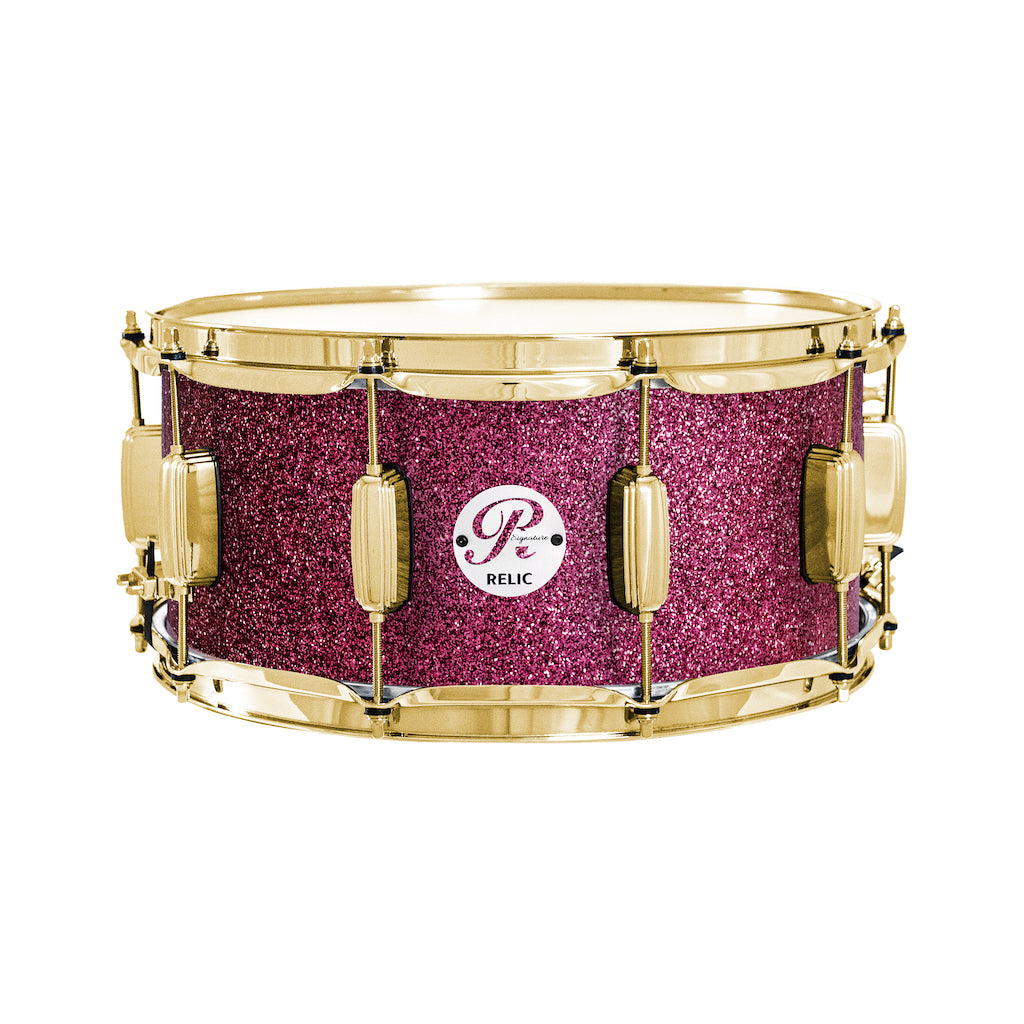 Relic Signature Beech 14x6.5 Snare Drum - Pink Sparkle