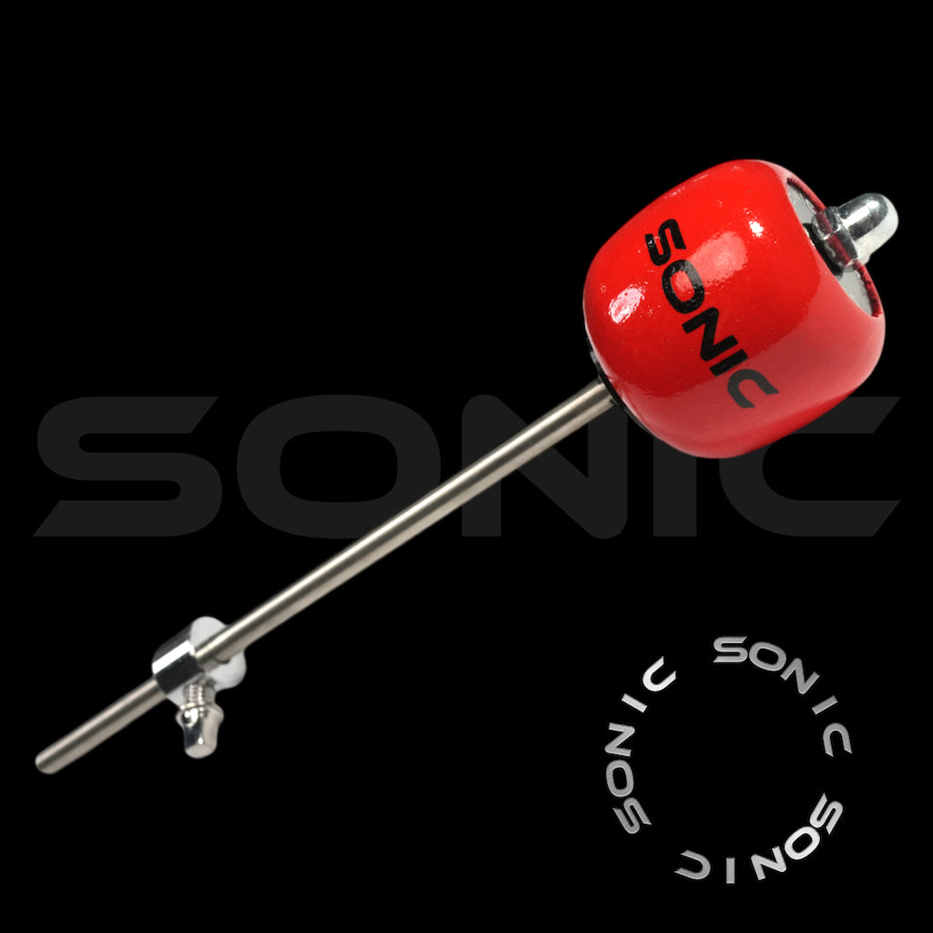 Sonic Wooden Bass Drum Beater - Red (L)