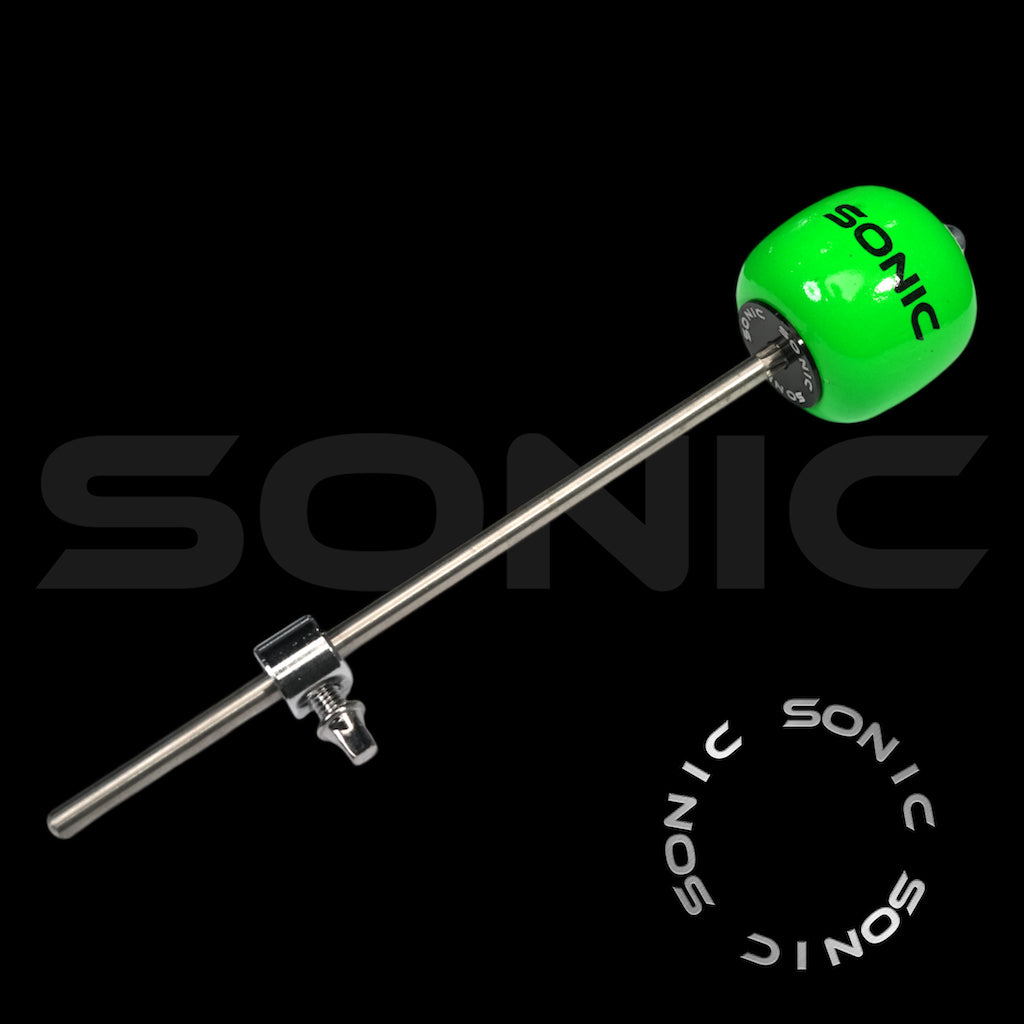 Sonic Wooden Bass Drum Beater - UV Green (L)
