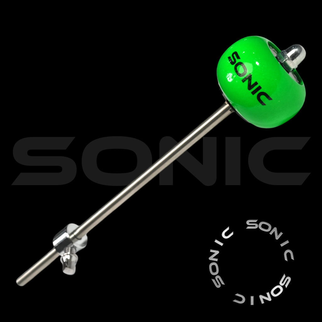 Sonic Wooden Bass Drum Beater - UV Green (S)