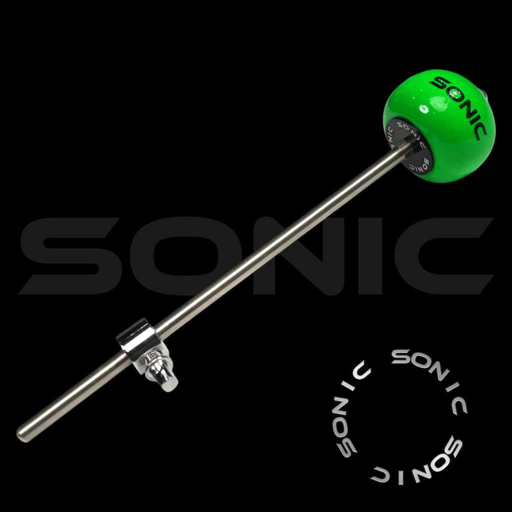 Sonic Wooden Bass Drum Beater - UV Green (S)