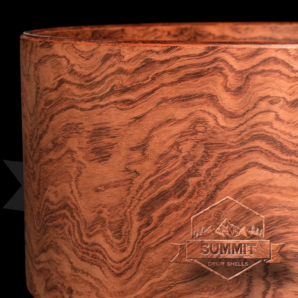 Summit Drum Shells Bubinga with Waterfall Bubinga Veneer Snare