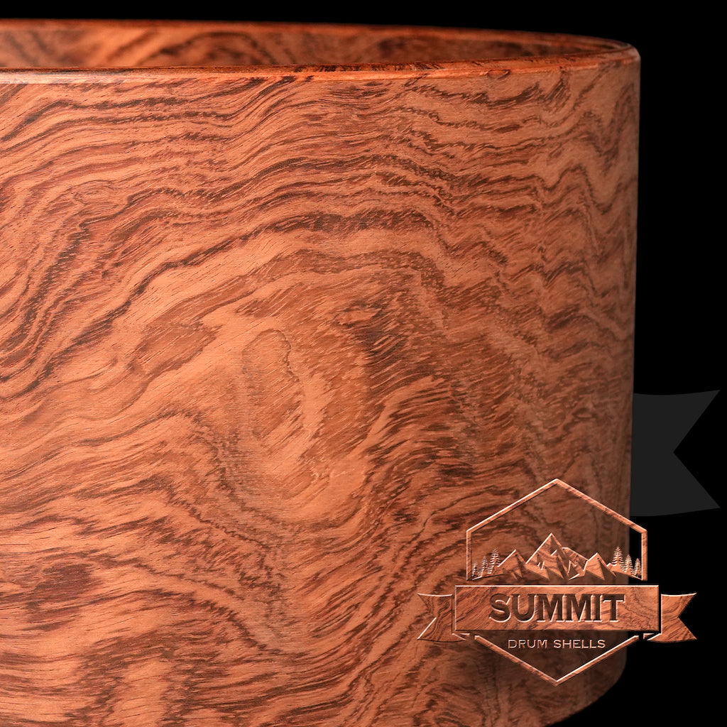 Summit Drum Shells Bubinga with Waterfall Bubinga Veneer Snare