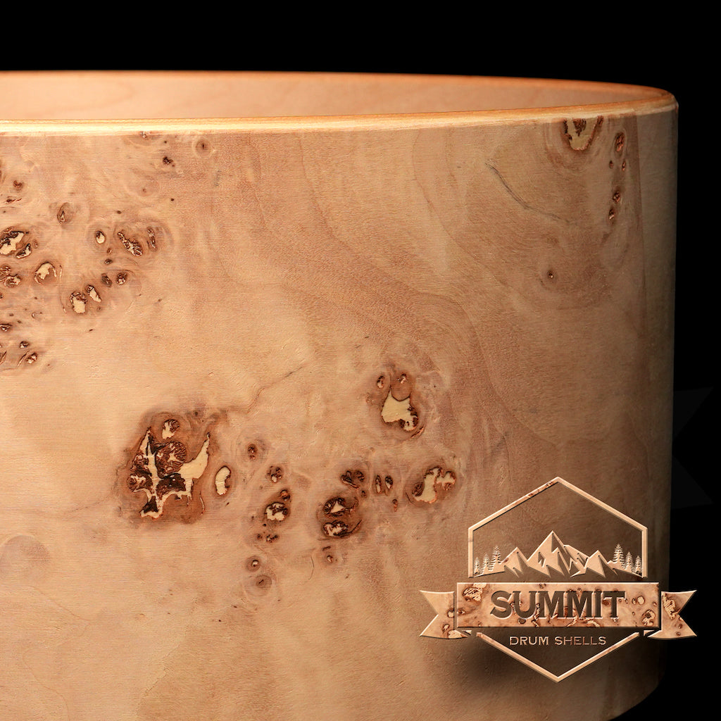 Summit Drum Shells Maple with Mappa Burl Veneer Snare