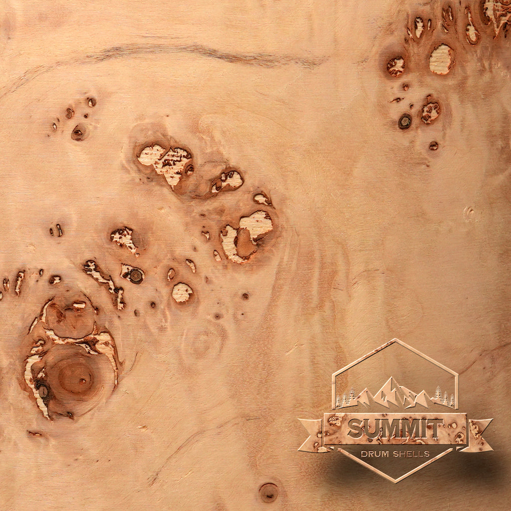 Summit Drum Shells Maple with Mappa Burl Veneer Snare