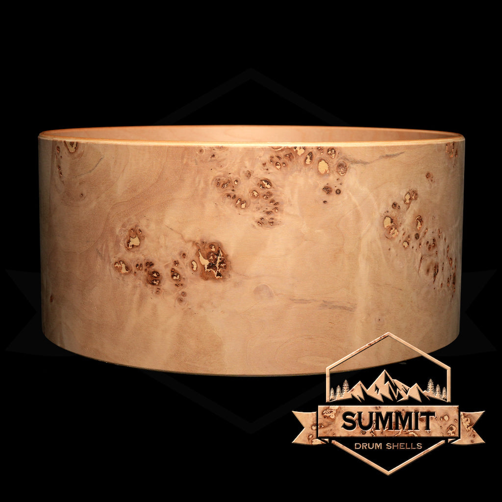 Summit Drum Shells Maple with Mappa Burl Veneer Snare