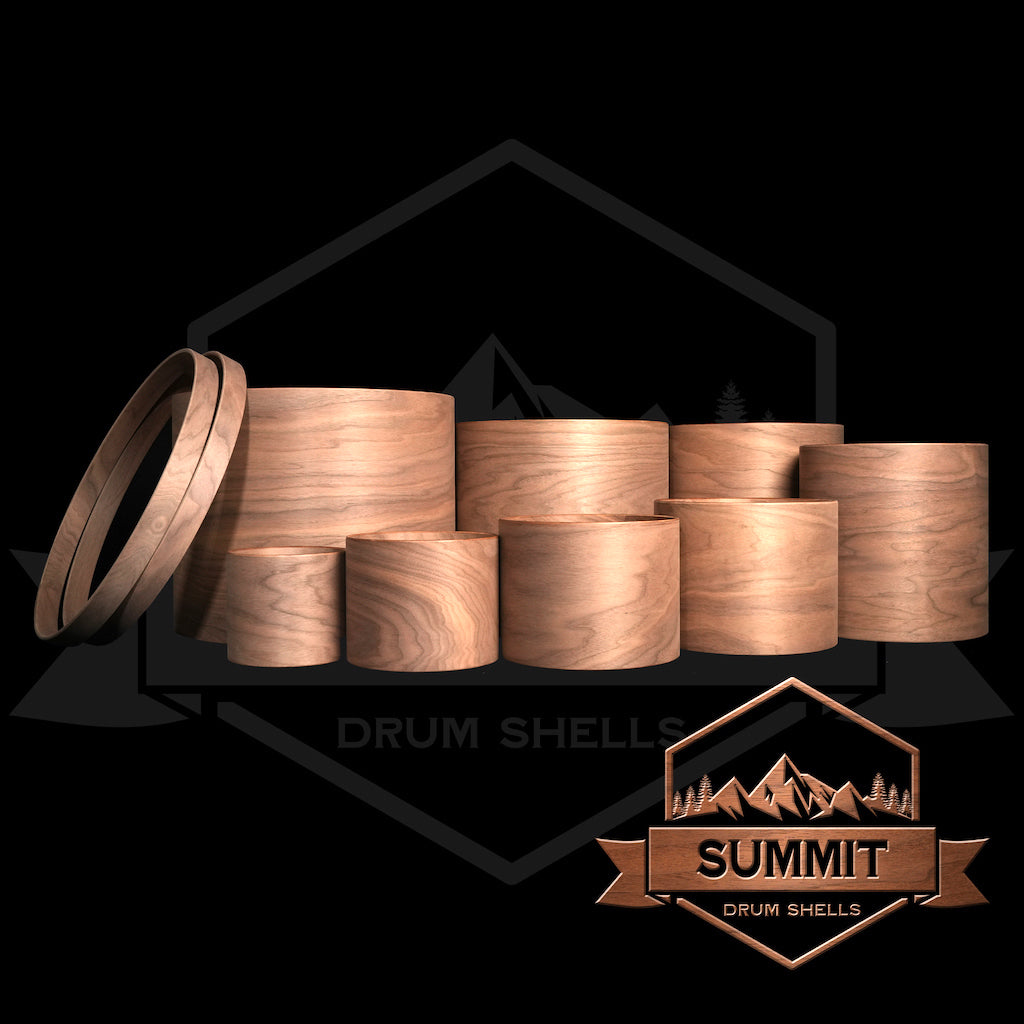 Summit Drum Shells - Walnut Sizes 8 - 22''
