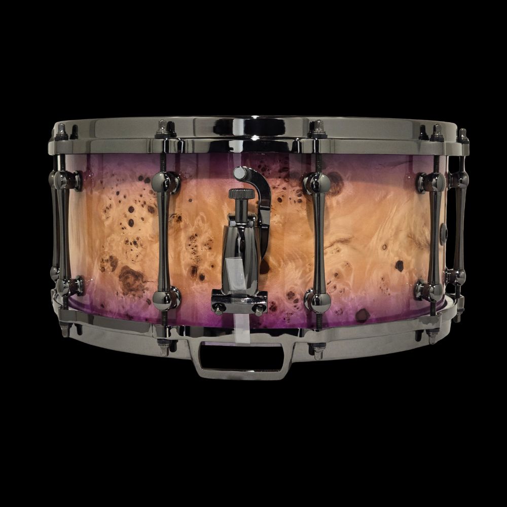 Chaos Twenty X Elite 14x6.5 20 Ply Snare Drum - Purple Mappa Burl