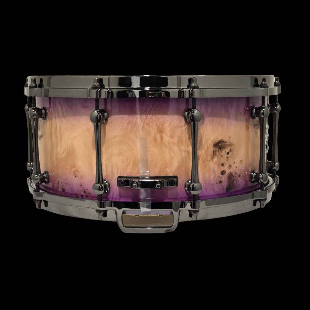 Chaos Twenty X Elite 14x6.5 20 Ply Snare Drum - Purple Mappa Burl