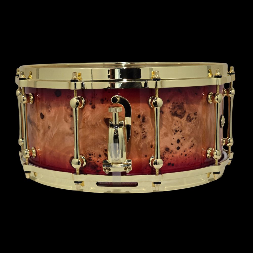 Chaos Twenty X Elite 14x6.5 20 Ply Snare Drum - Red Mappa Burl