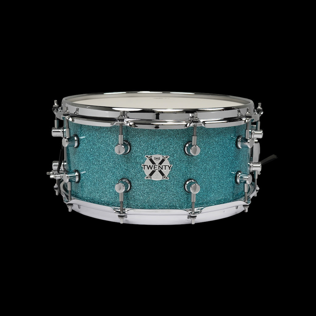 Chaos Twenty X 14x5.5 20 Ply Snare Drum - Arctic Blue Sparkle