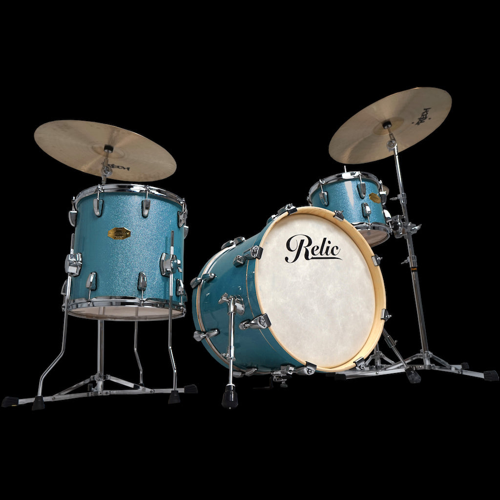 Relic Drums - Vintage Drums Turquoise Sparkle Drums
