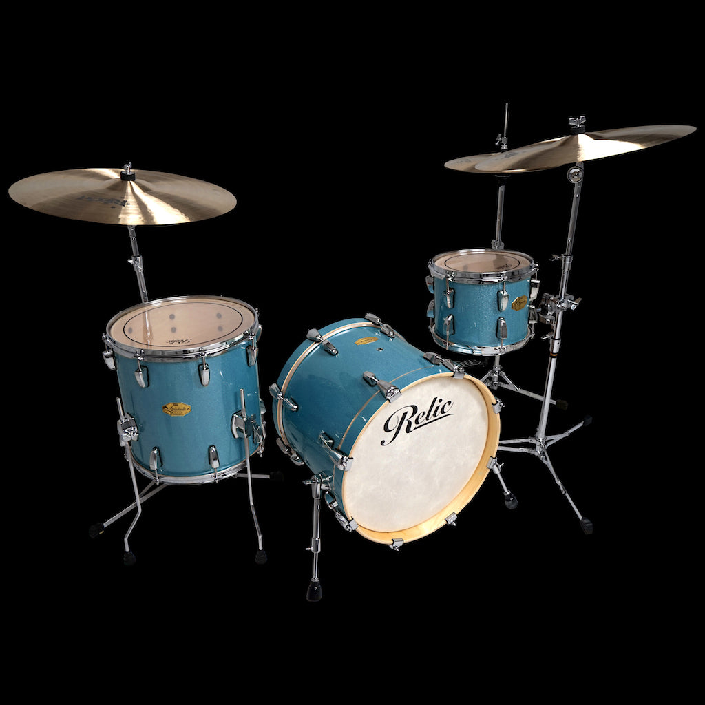 Relic Drums - Vintage Drums Turquoise Sparkle Drums