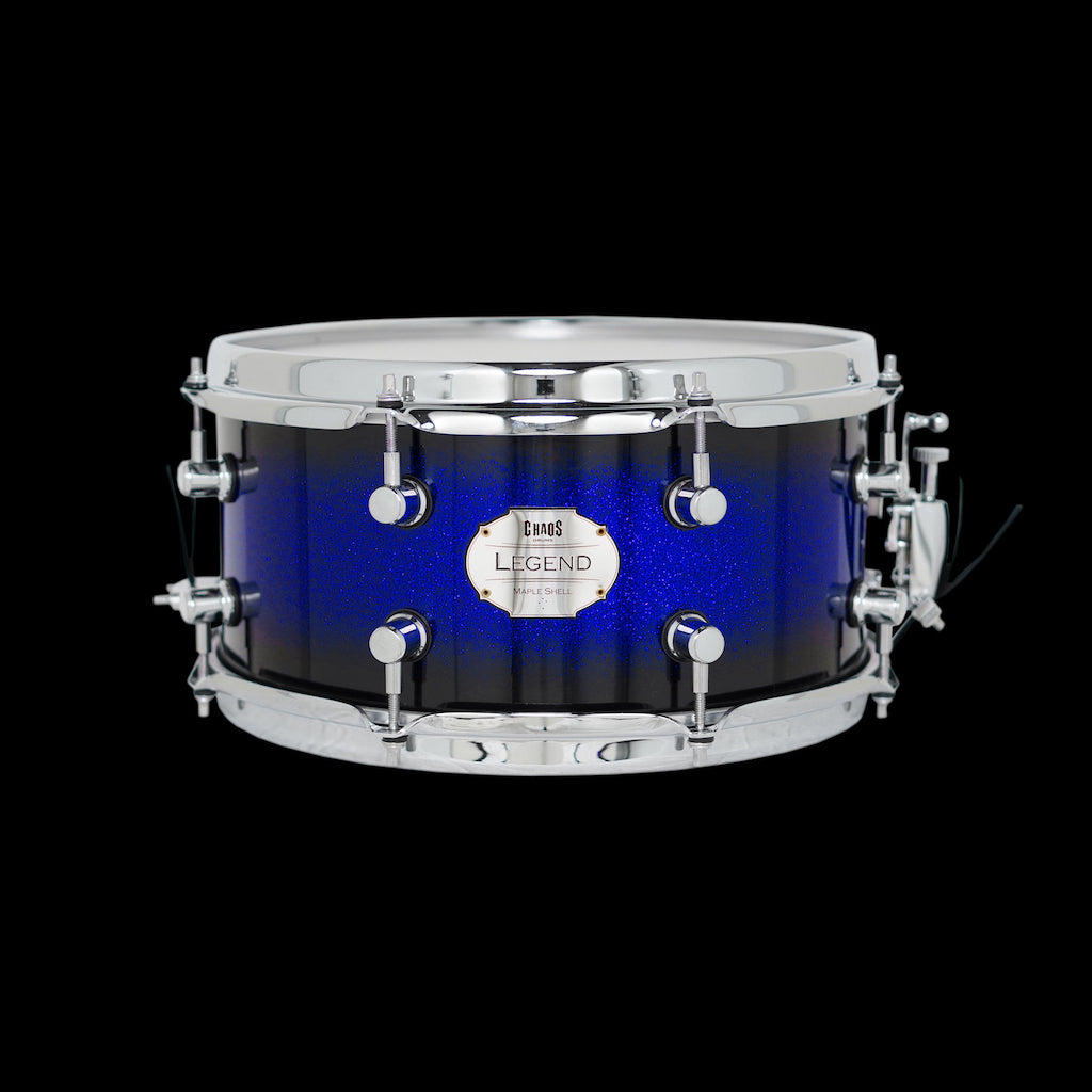 Chaos Maple Snare Drum - Legend Tone, Crack and sensitivity. Blue Sparkle Burst