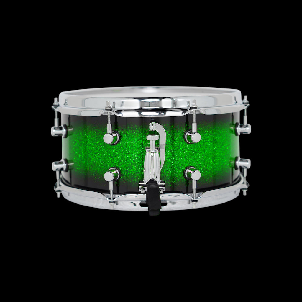 Chaos Maple Snare Drum - Legend Tone, Crack and sensitivity. Green Sparkle Burst