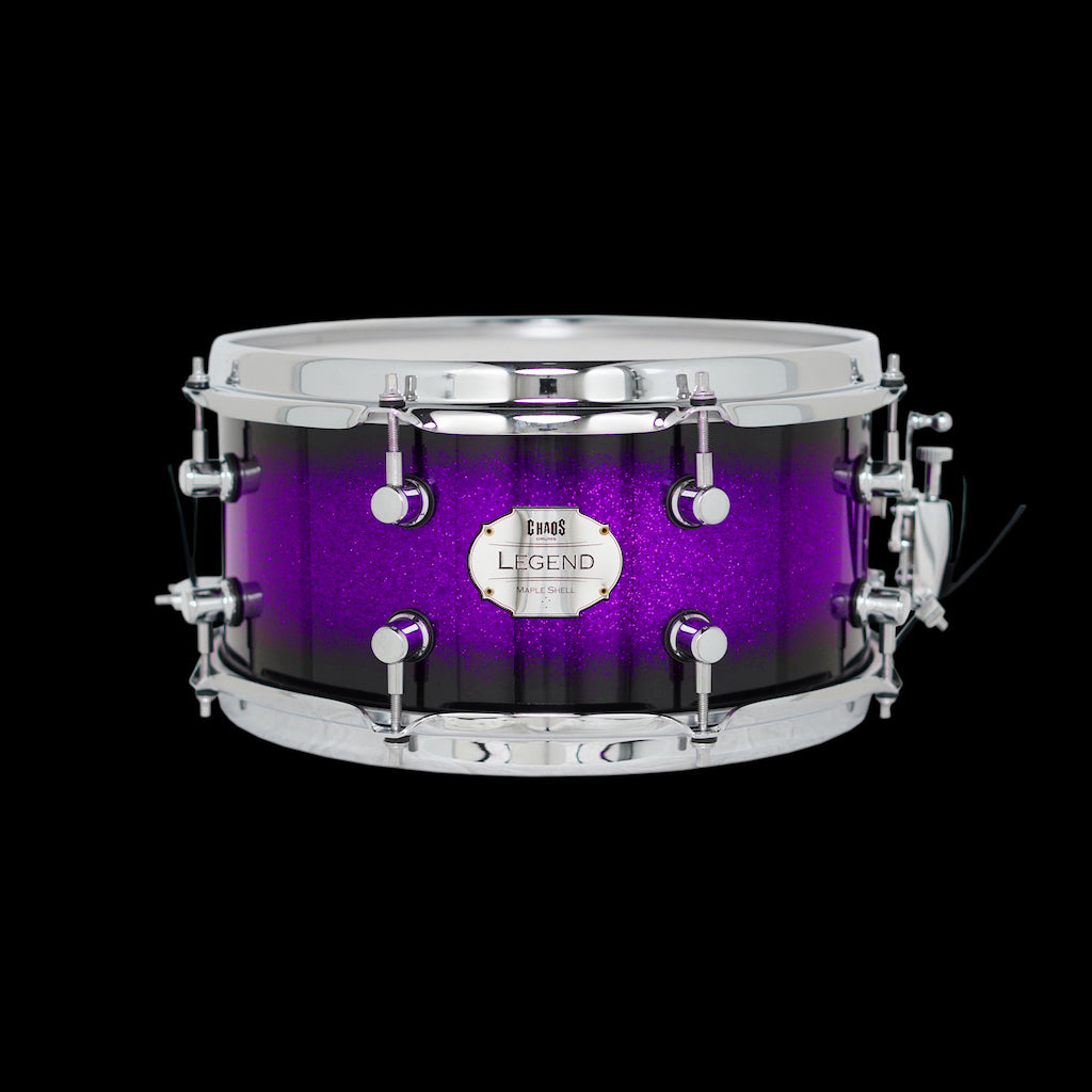 Chaos Maple Snare Drum - Legend Tone, Crack and sensitivity. Purple Sparkle Burst