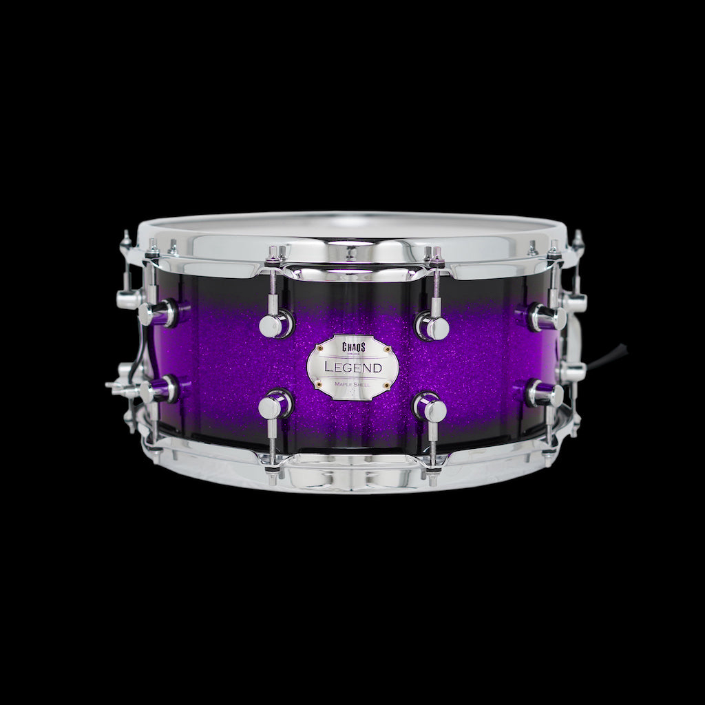 Chaos Maple Snare Drum - Legend Tone, Crack and sensitivity. Blue Sparkle Burst