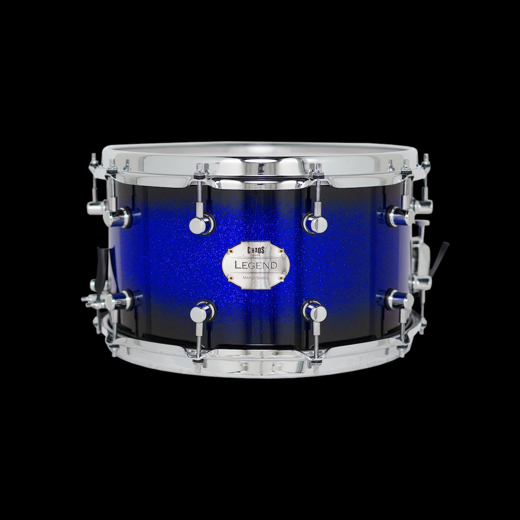 Chaos Maple Snare Drum - Legend Tone, Crack and sensitivity. Blue Sparkle Burst