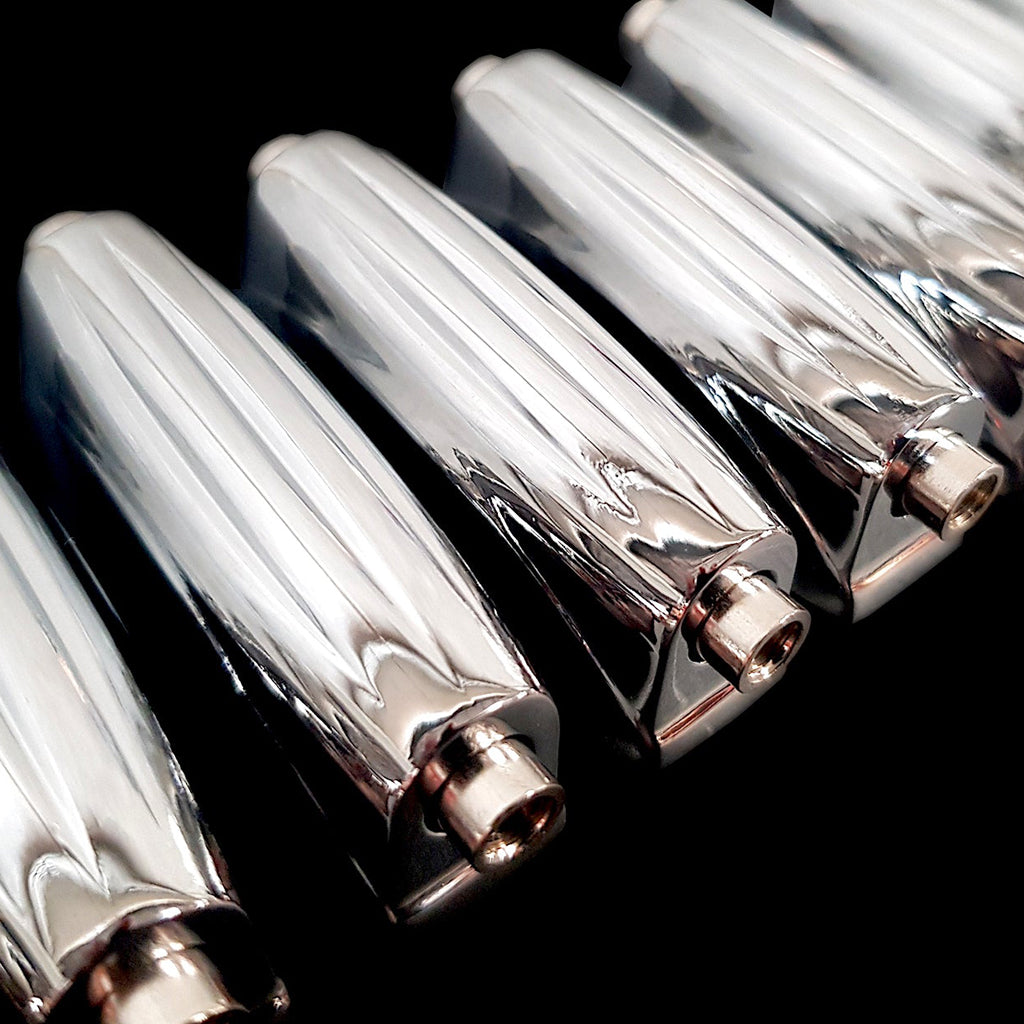 Close Up of Chrome Die Cast Classic Snare Drum Lugs