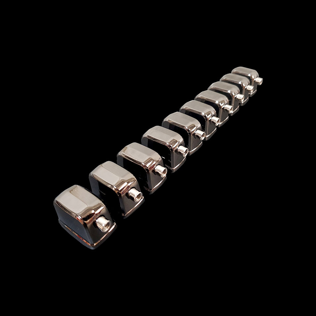 Group of DFP Black Nickel Die Cast Meatloaf Bass Drum Lugs