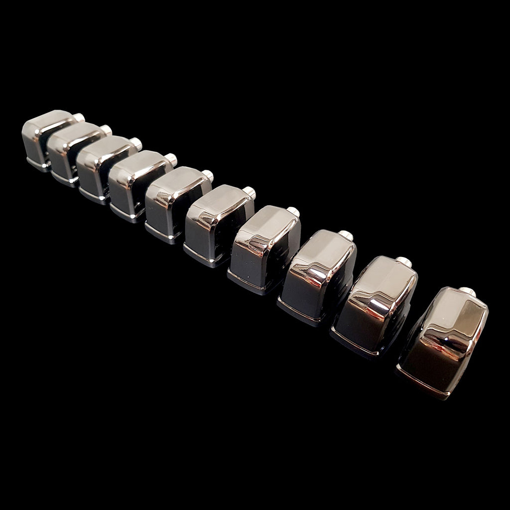 Rear Angle of DFP Black Nickel Die Cast Meatloaf Bass Drum Lugs