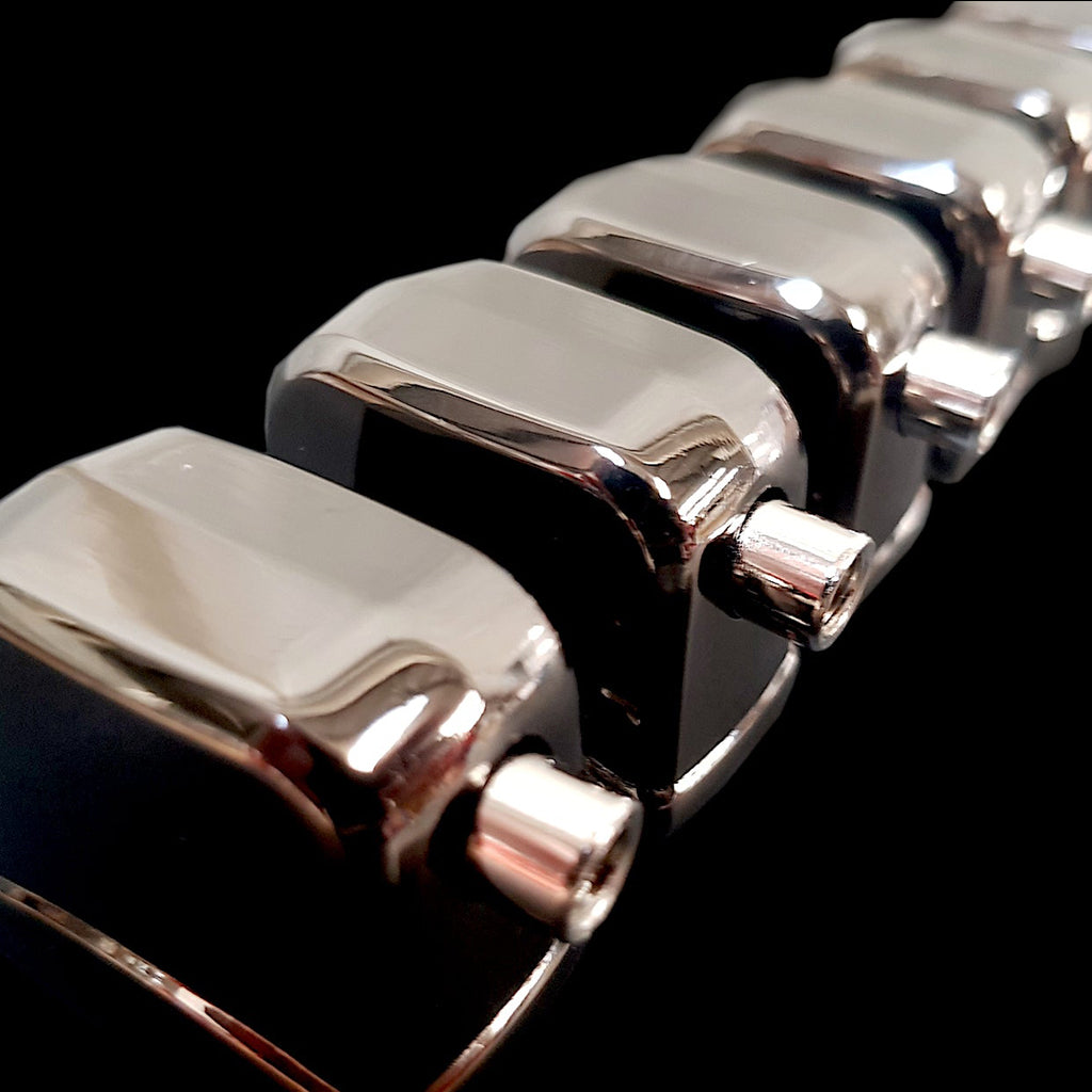Close Up of Group of DFP Black Nickel Die Cast Meatloaf Bass Drum Lugs