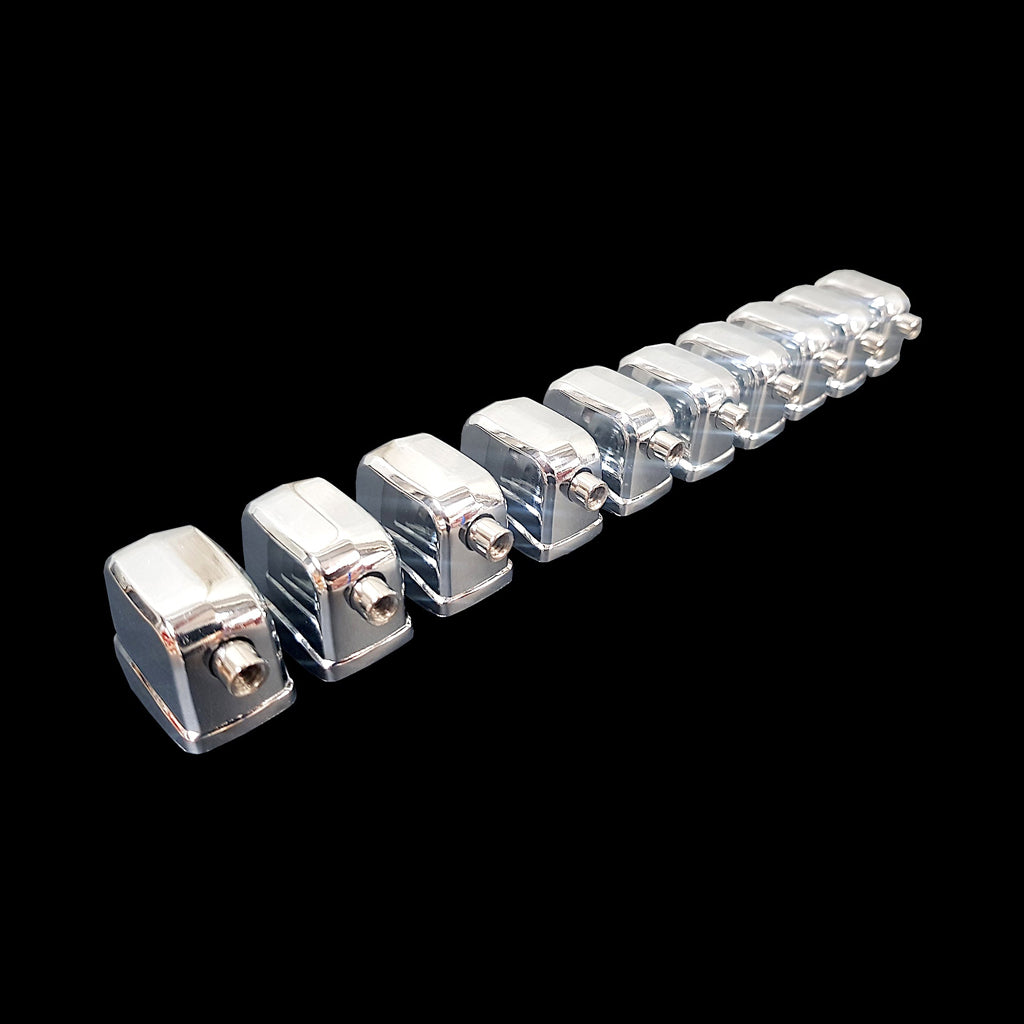 Group of DFP Chrome Die Cast Meatloaf Bass Drum Lugs