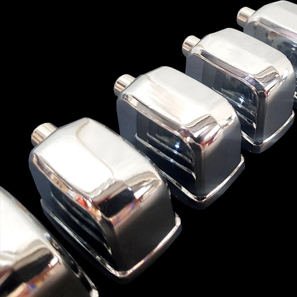 Rear Close Up of DFP Chrome Die Cast Meatloaf Bass Drum Lugs