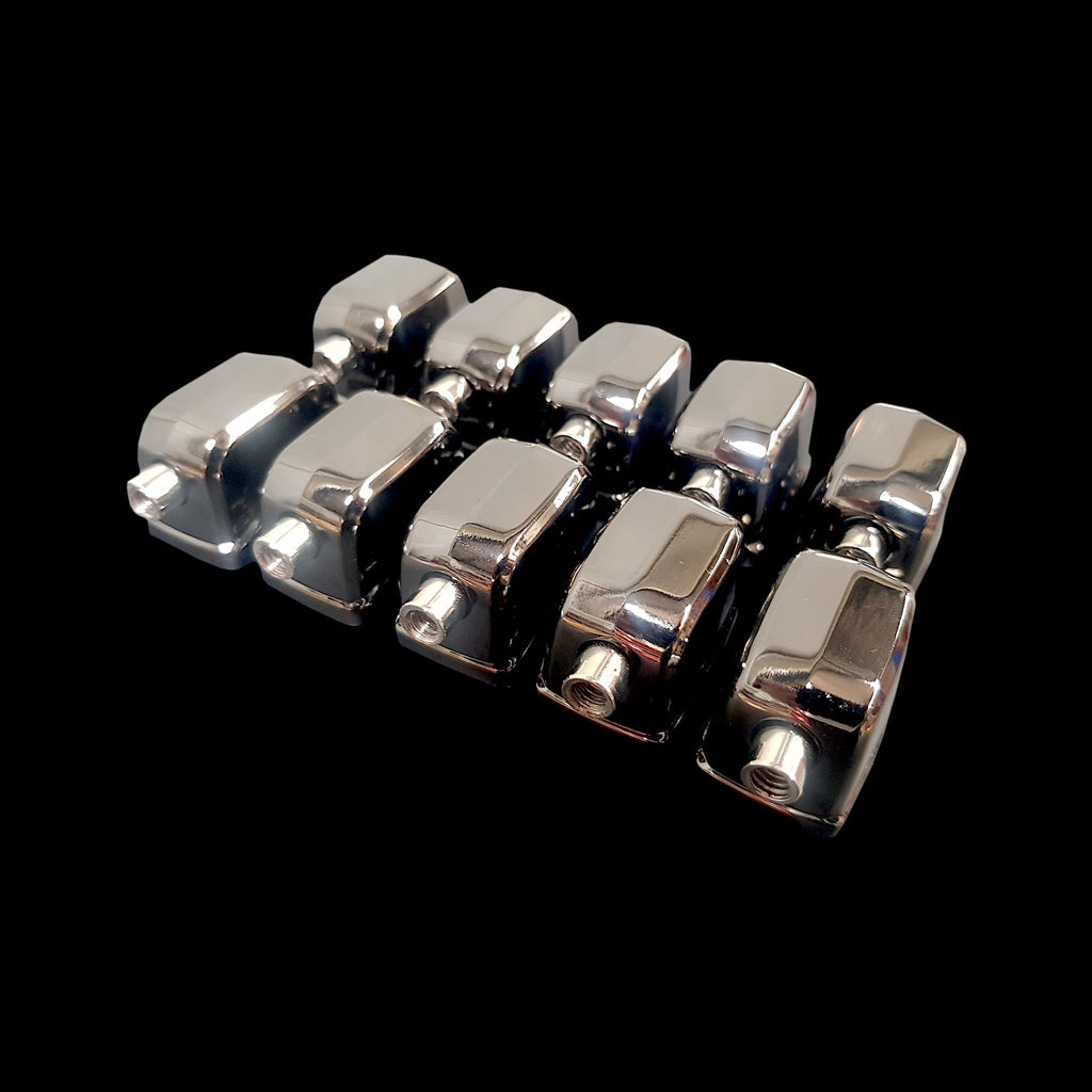 Group of 10 DFP Black Nickel Die Cast Meatloaf Drum Lugs