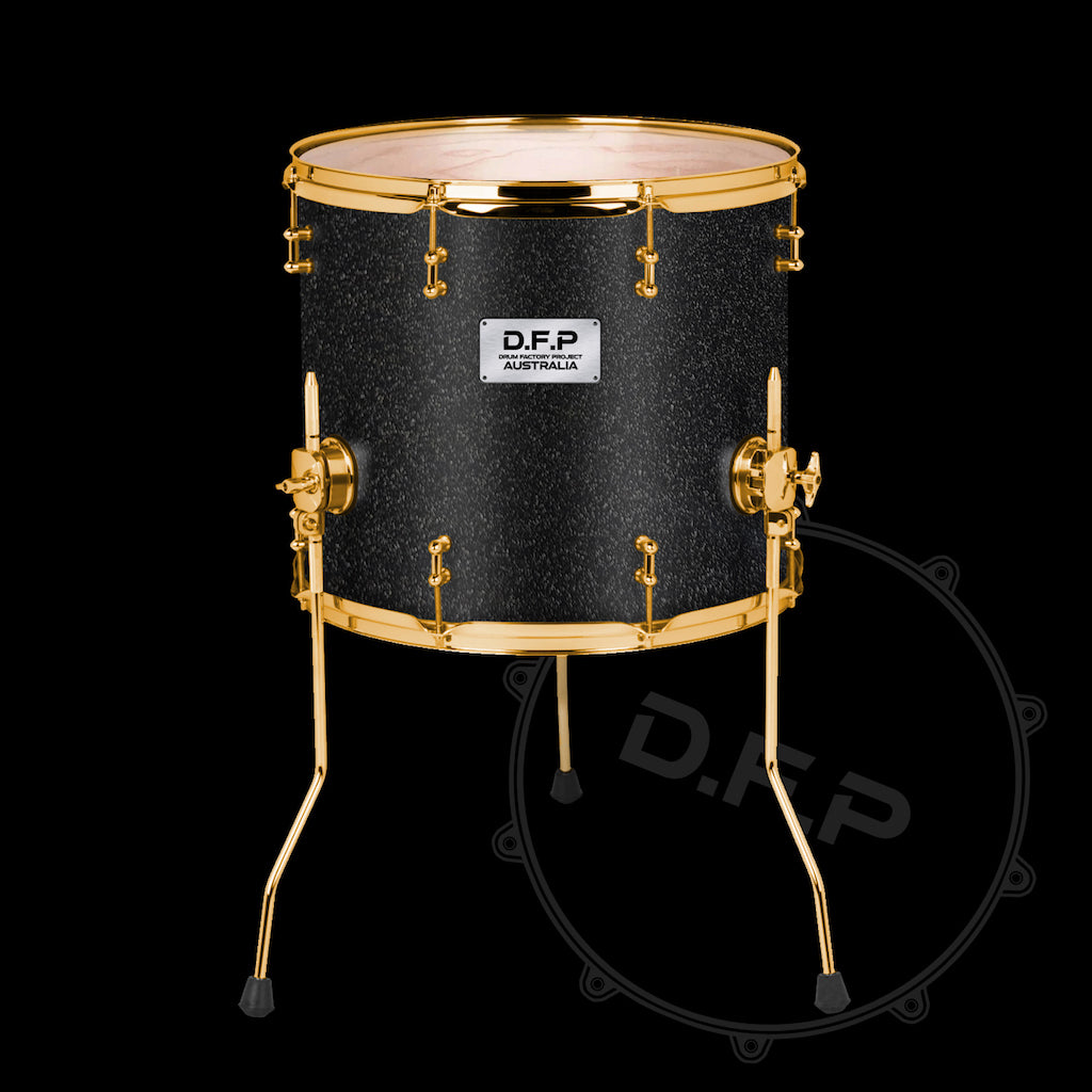 DFP Drum Wrap - Black Sparkle with Silver Fleck