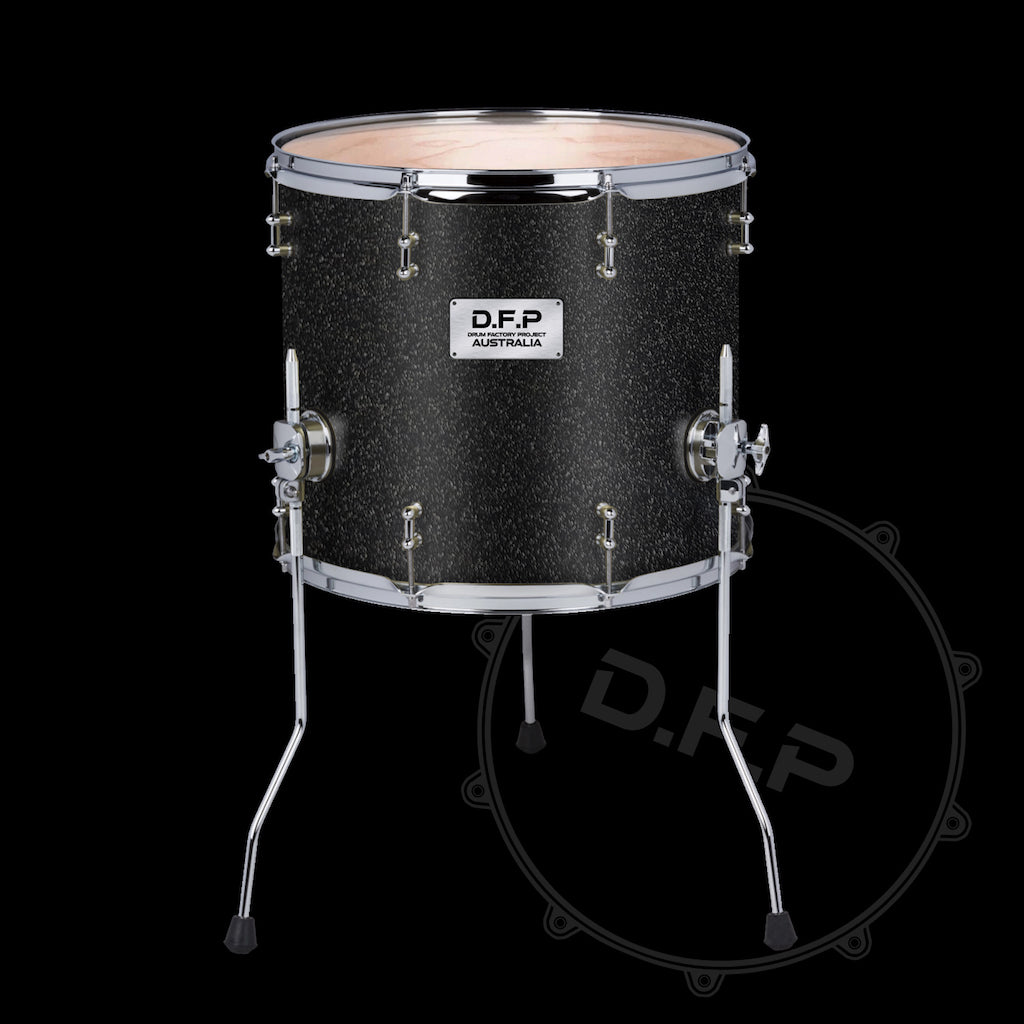 DFP Drum Wrap - Black Sparkle with Silver Fleck