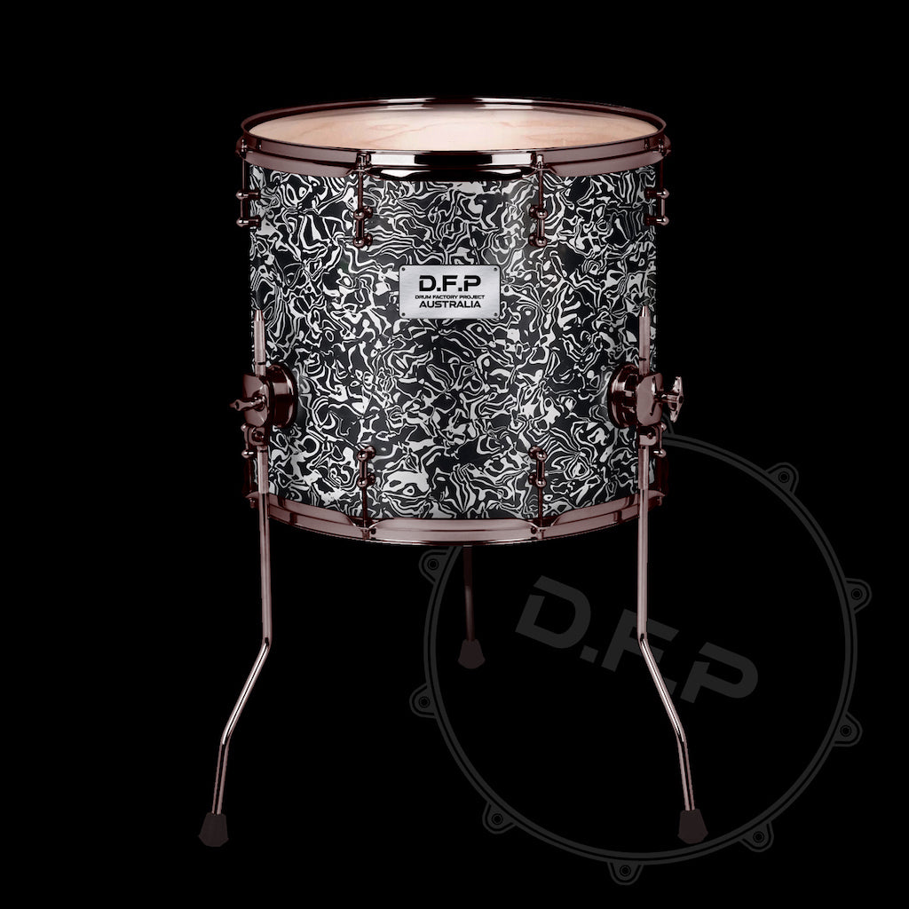 DFP Drum Wrap - Black & White Swirls