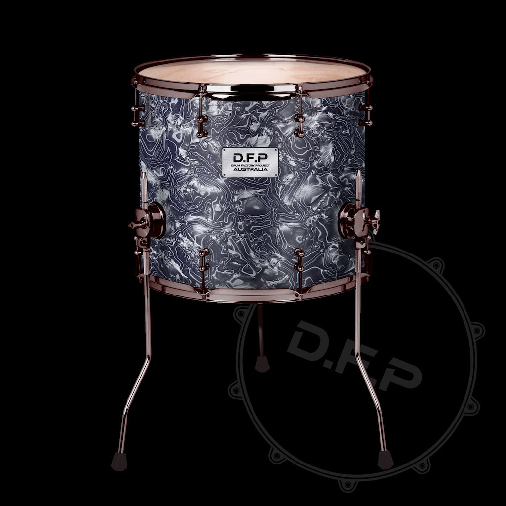 DFP Drum Wrap - Dark Grey Swirls