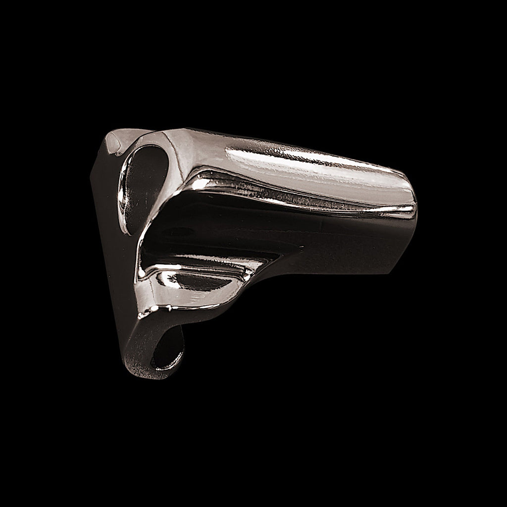 Close up of DFP Die Cast Bass Drum Claw in Black Nickel finish