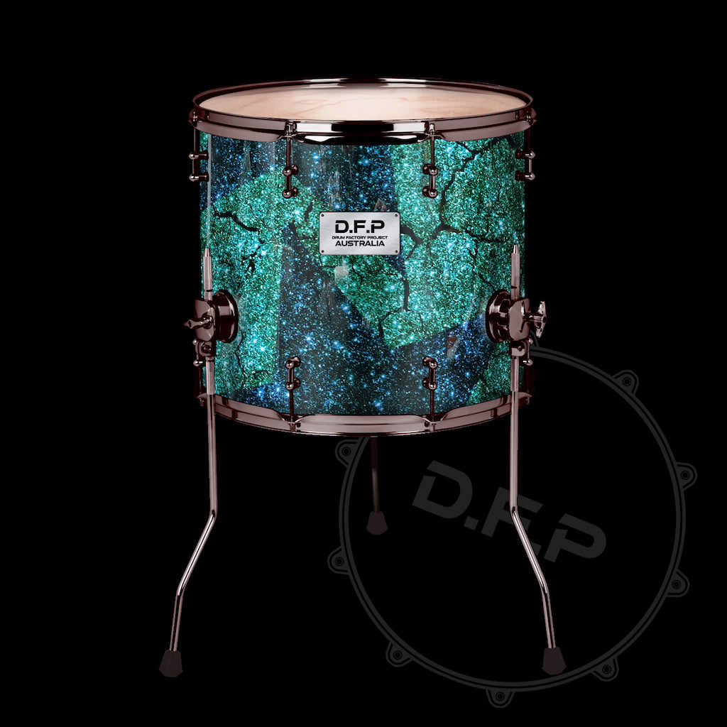 DFP Drum Wrap - Green & Blue Starlight