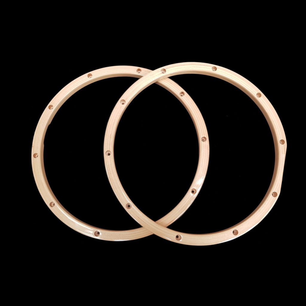 Pair of DFP Lacquered Maple Snare Drum Hoops