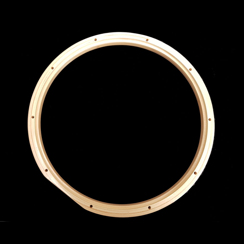 Bottom of DFP Lacquered Maple Snare Drum Batter Hoops