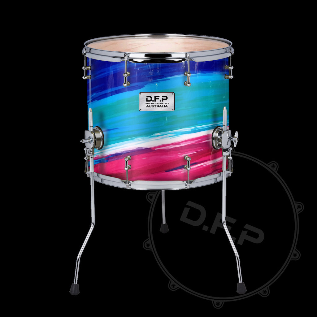 DFP Drum Wrap - Purple Blue Pink Cyclone