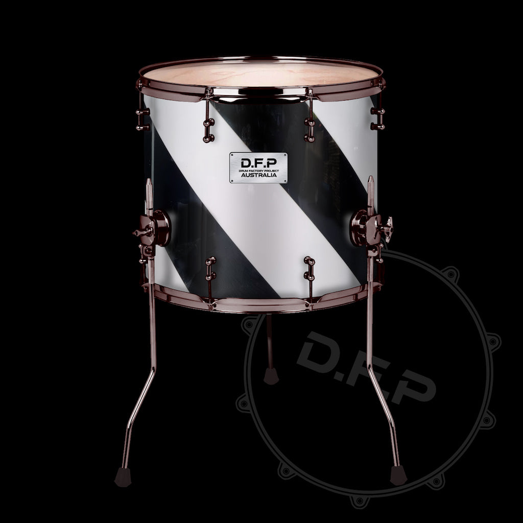 DFP Drum Wrap - Retro White Black Spiral