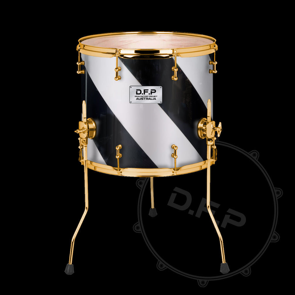 DFP Drum Wrap - Retro White Black Spiral