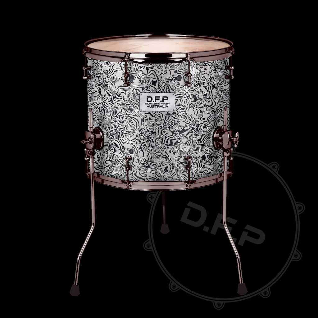 DFP Drum Wrap - White & Black Swirl